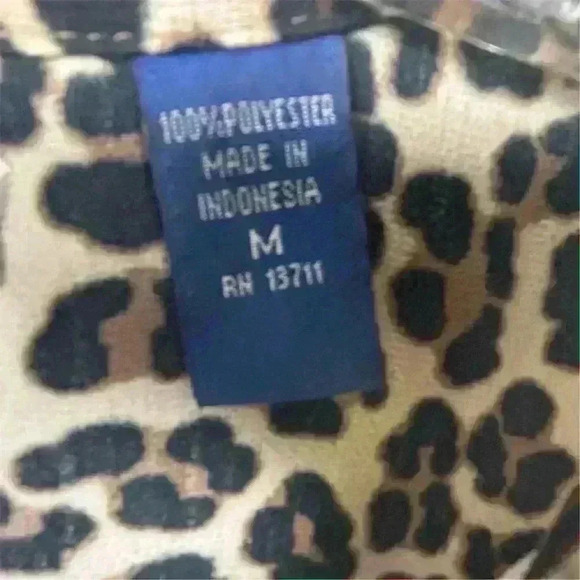 Karen Scott Women's M Leopard Print Button-Down Tunic Brown Casual - Picture 8 of 10